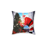 Santa Spun Polyester Square Pillow