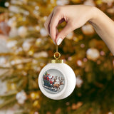 Santa's Sleigh Christmas Ball Ornament