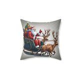 Santa Clause is coming to town!  Spun Polyester Square Pillow