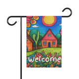 Welcome Colorful Garden & House Banner