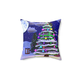 Christmas Tree Spun Polyester Square Pillow