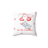 Valentine's Day Cute Kitty Spun Polyester Square Pillow