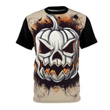 Scary Pumpkin Unisex Cut & Sew Tee (AOP)